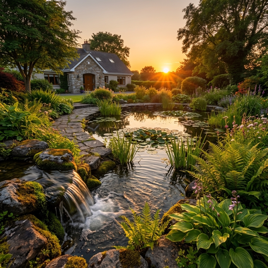 pond with waterfall pond with waterfall